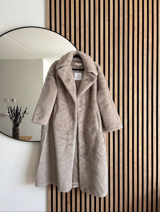 ABRIGO PELO TAUPE/GREY