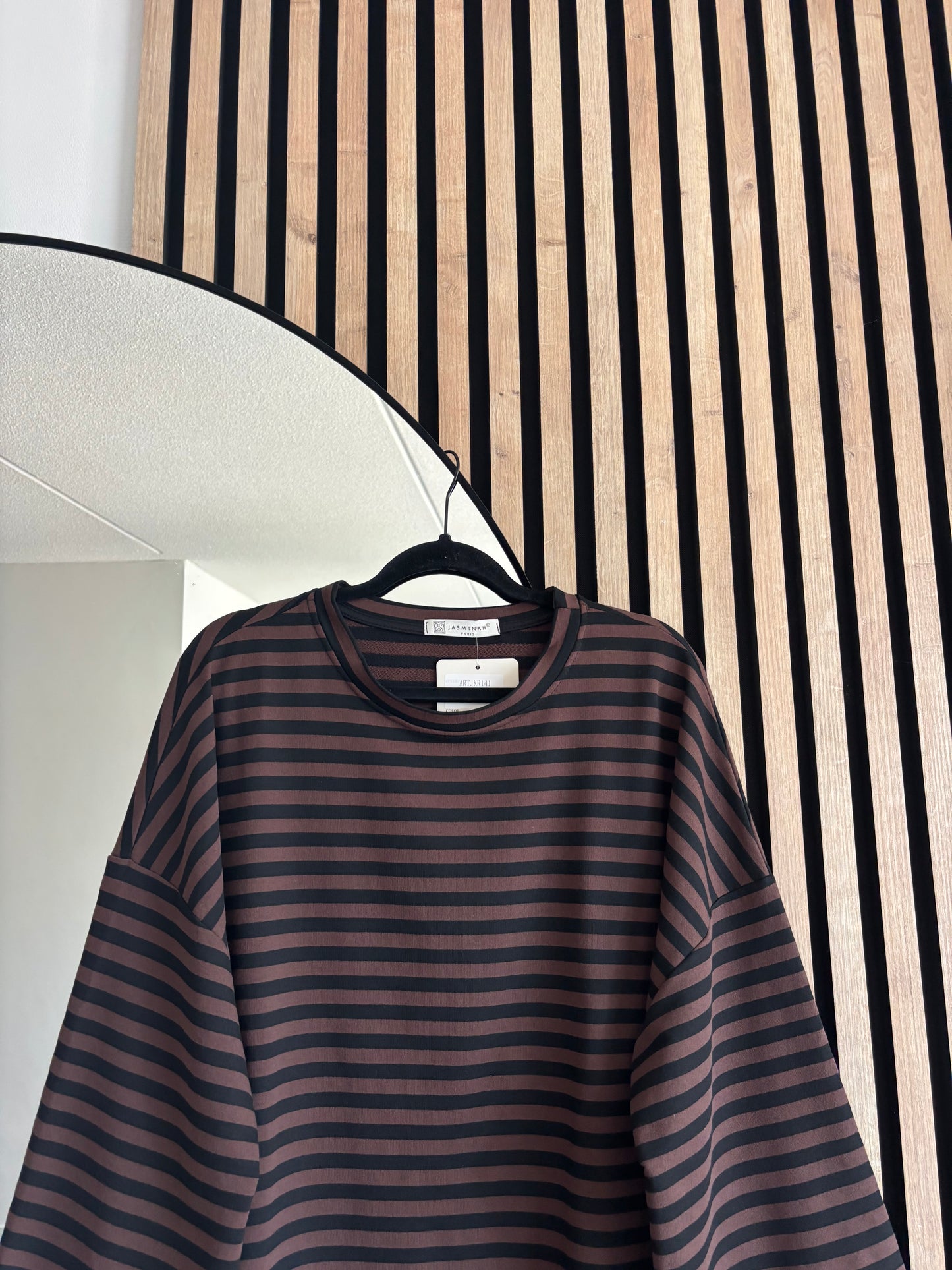 JERSEY OVERSIZE BLACK-DARK BROWN