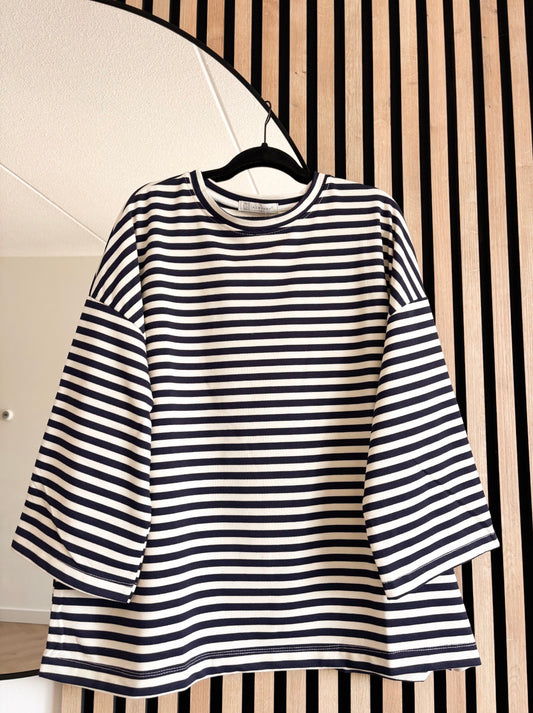 JERSEY OVERSIZE BLUE MARINE-CREAM