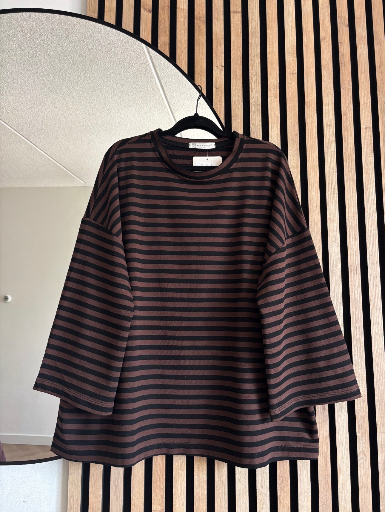 JERSEY OVERSIZE BLACK-DARK BROWN