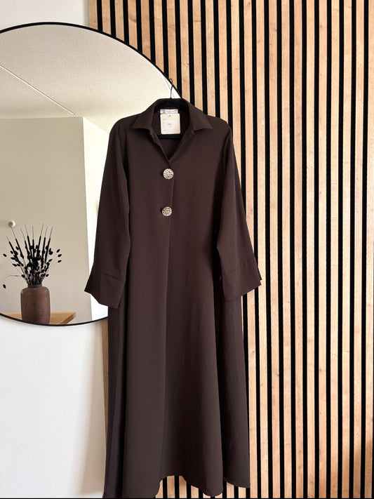 ABAYA FIRDAOUS BROWN FONCE